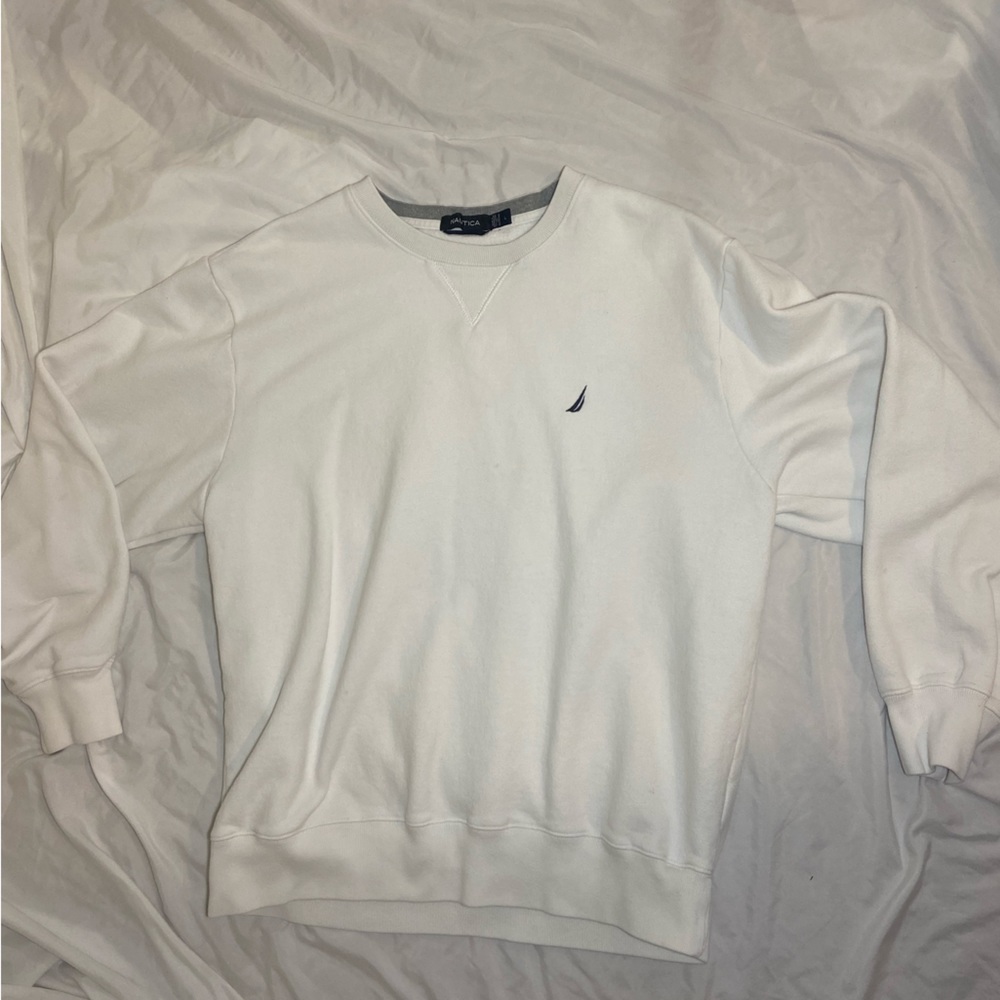 Nautica White Crewneck Sweatshirt